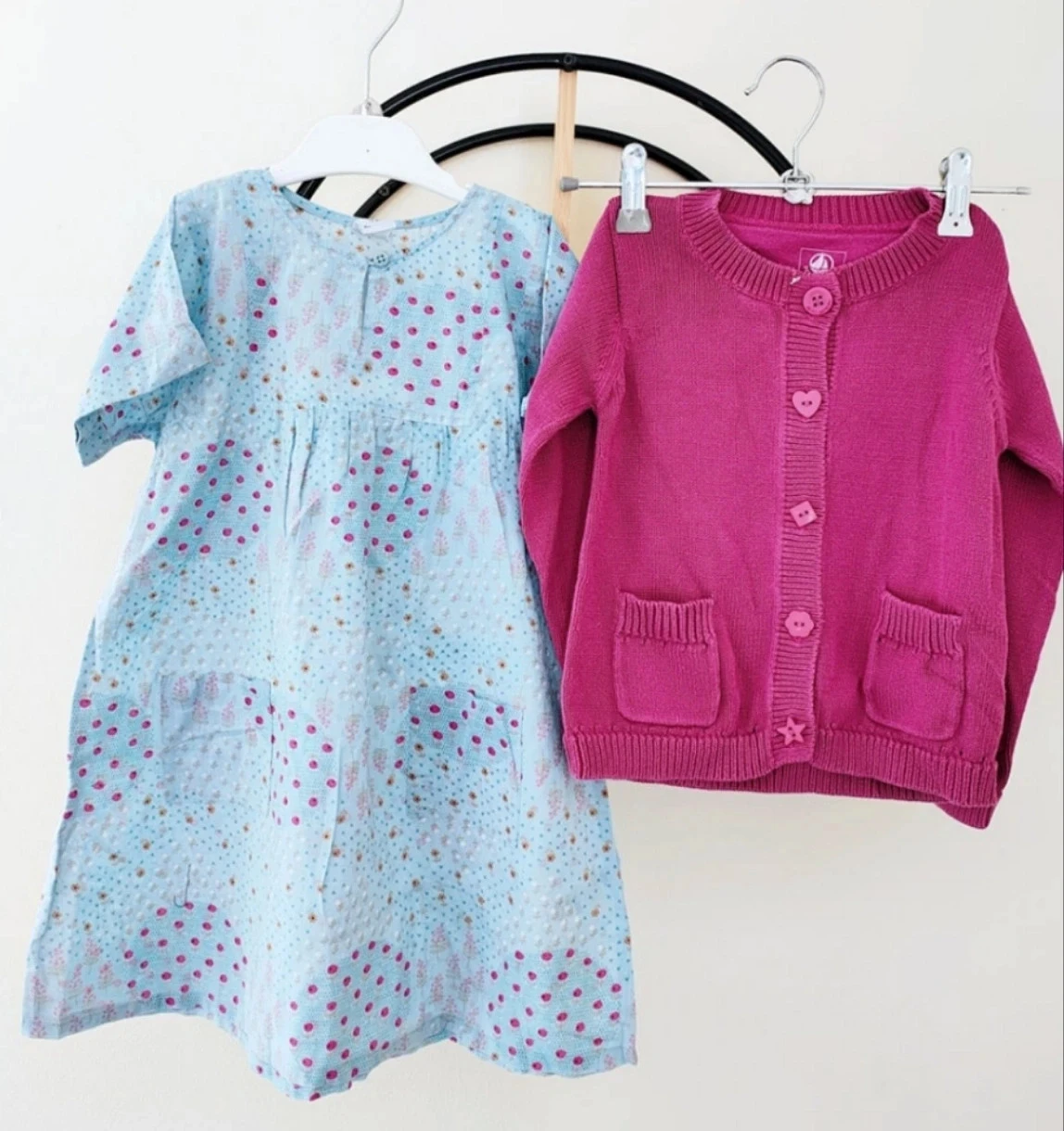 4 ans ensemble petit bateau robe et gilet